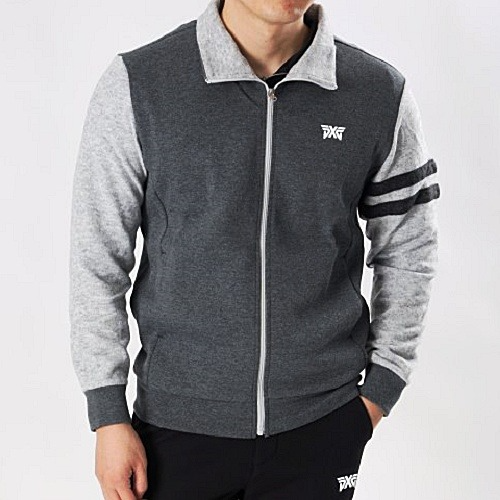 P*G 실버완장 니트 집업