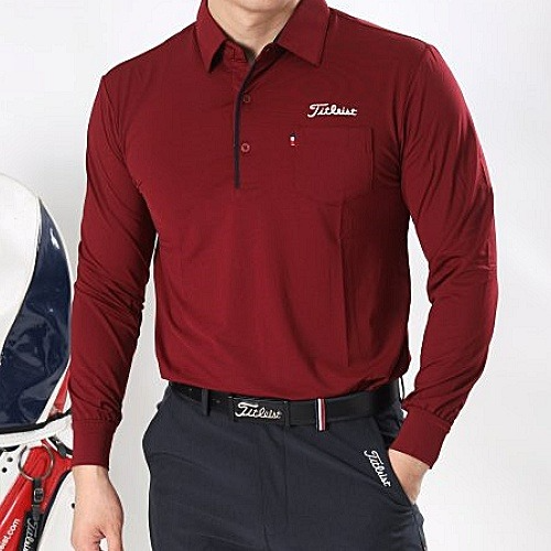 타이틀리*트 히든배색 포켓 긴팔