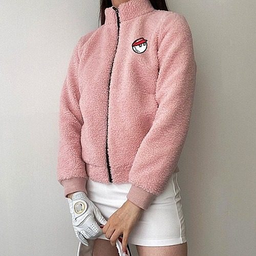 말* 양털배색 플리스 집업