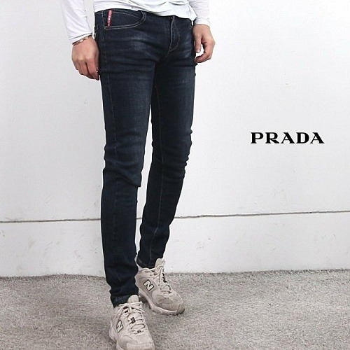 프*다 PRADA 레드탭 밀라노 워싱 슬림 데님팬츠