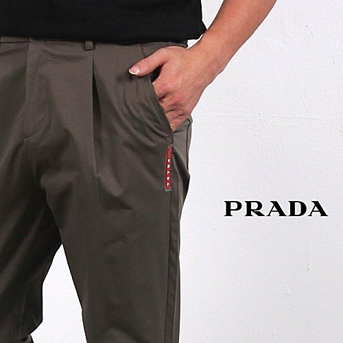 프*다 PRADA 루버로고 테이터드핏 9부 슬렉스