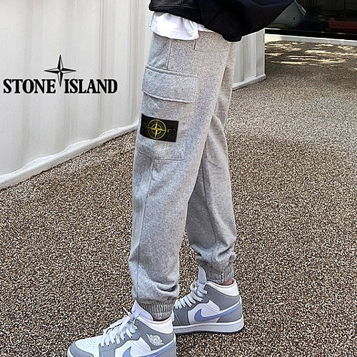 STONE ISLAND 포켓 코튼 쭈리 카고 조거팬츠