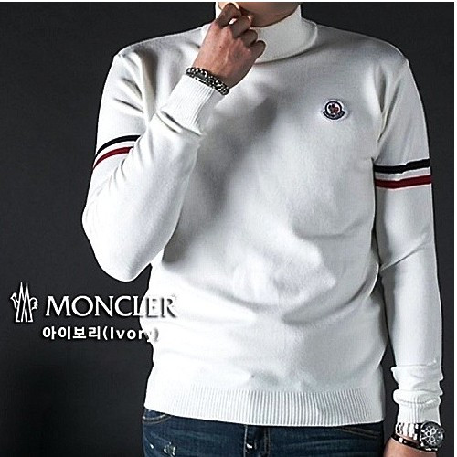 MONCLER 로고패치 크루넥 니트