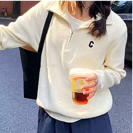 셀*느 C 반집업 니트