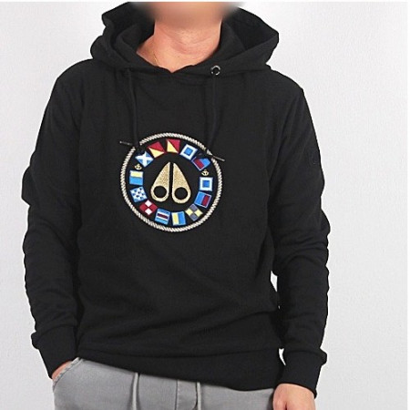 무스*클 자수앵커 로고 기모후드 티셔츠