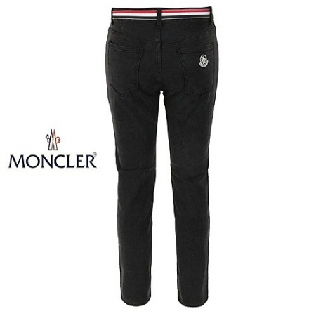MONCLER 블랙 로고 블랙 슬림 일자진