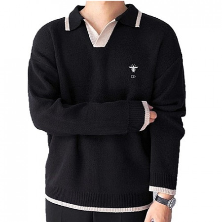 DIOR 컬러링 카라넥 니트