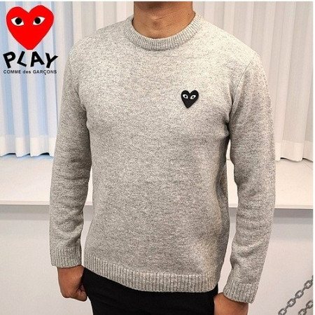 꼼데가*송 패치 베이직 니트