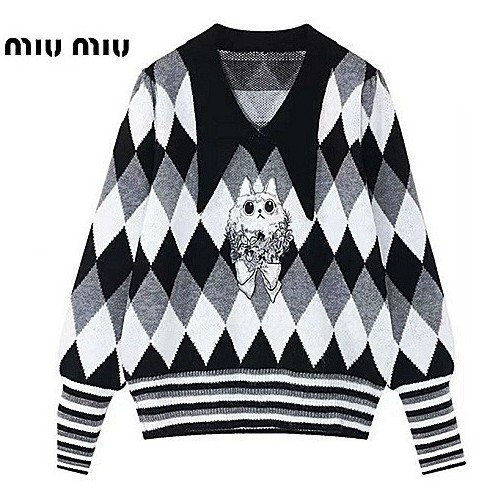 미우*우 퍼피 다이아 니트