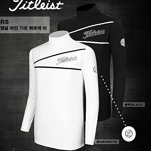 타이틀리*트 Titleist 앵글 라인 기모 하프넥 티