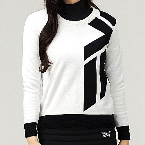 P*G 프리미엄라인 빅로고 라운드 니트