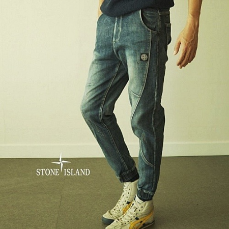 스톤아일*드 STONE ISLAND 스톤 기모 데님조거
