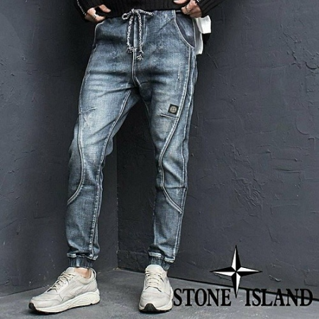 스톤아일*드 기모 스티치라인 배기팬츠