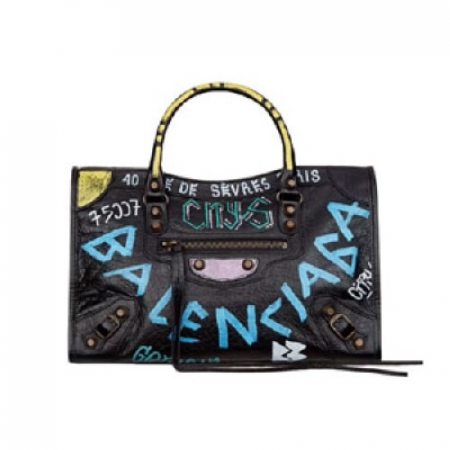 발렌시아가 블랙 그래비티 클래식 미니 CITY 토트백