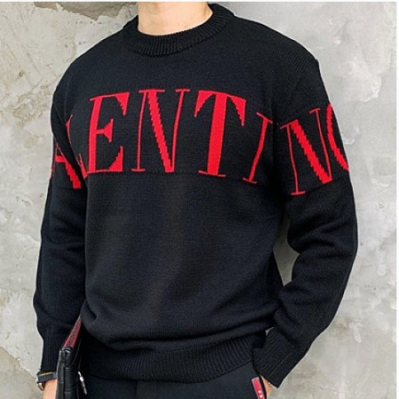 발렌*노 레터링 라운드니트