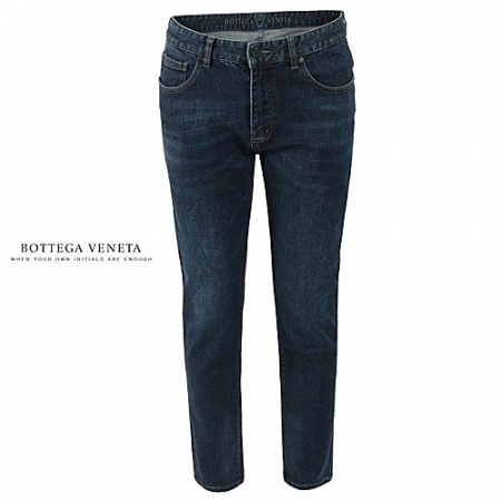 BOTTEGA VENETA 그린 메탈로고 진청 슬림 일자진