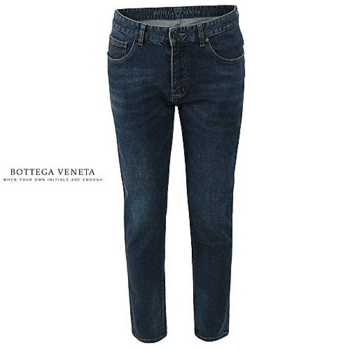 BOTTEGA VENETA 그린 메탈로고 진청 슬림 일자진