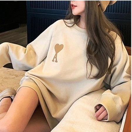 AMI 빅하트 자수 기모 맨투맨