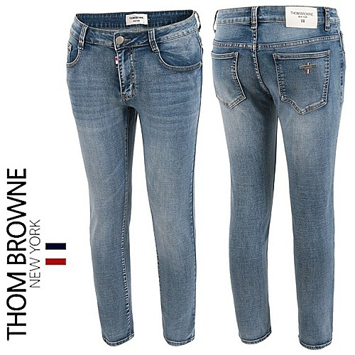 THOM BROWNE 스틸로고 화이트패치 슬림진