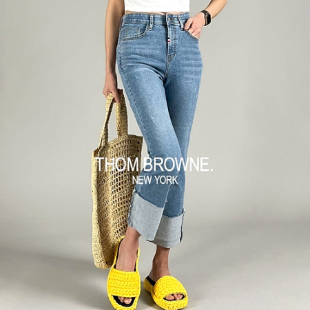 THOM BROWNE 1682 롤업 데님