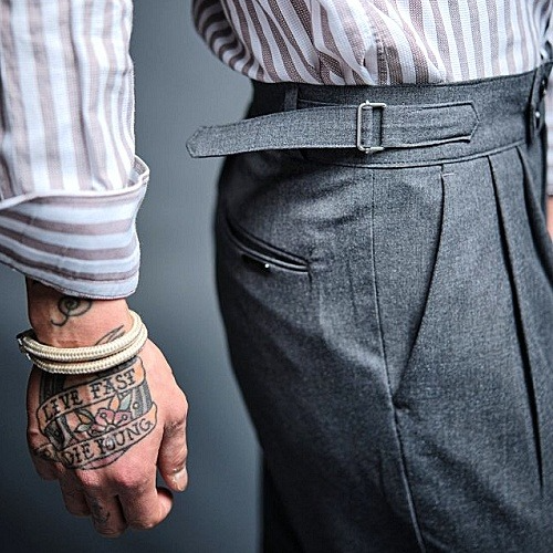 GUCCI 클래식 구르카 팬츠 - 그레이