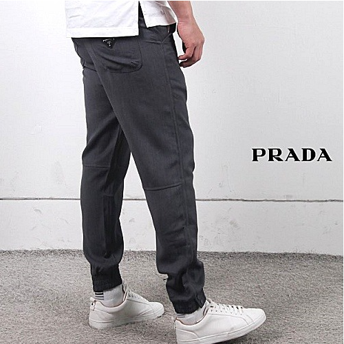 PRADA 린넨스판 스냅조거 팬츠