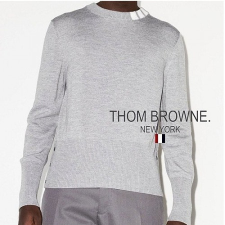 THOM BROWNE 4 BAR 크루 넥 울니트