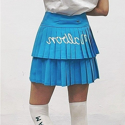 말* 스크립트 플리츠 스커트