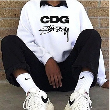 스투시x꼼데가르송 CDG 맨투맨