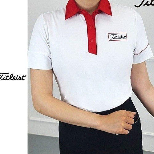 TITLEIST 스퀘어라운드 반팔 배색카라티