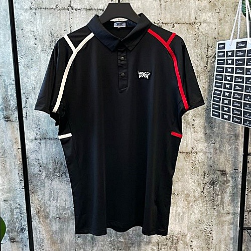 PXG P레드 스티치 카라 티셔츠