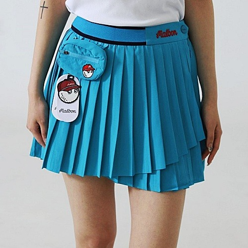 말* MALBON 미니 파우치 플리츠 스커트