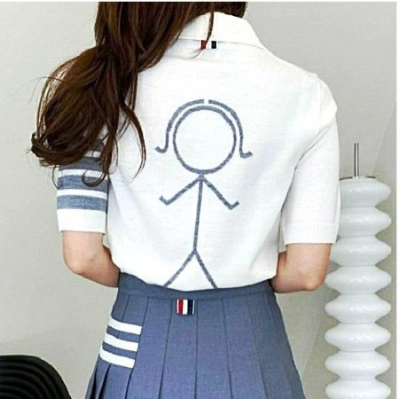 THOM BROWNE 휴먼 카라 캐시미어 니트