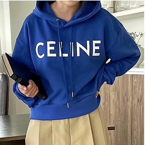 CELINE 크롭 후드 셔츠