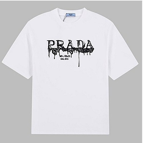 PRADA 스필 오버로고 티셔츠