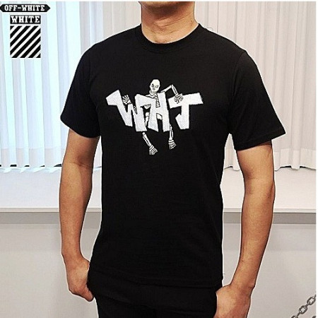 OFF-WHITE 스컬 그래피티 라운드 티셔츠