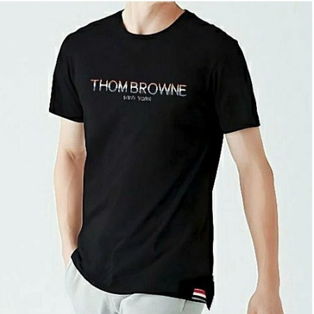 THOM BROWNE 코튼 로고자수 반팔