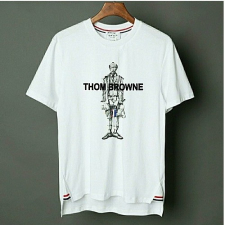 THOM BROWNE 코튼 Mr.톰 프린트 반팔