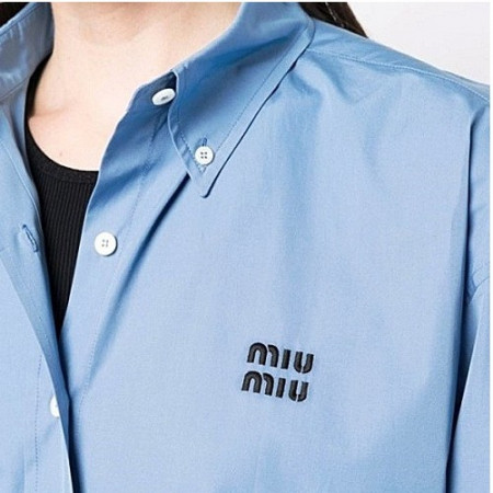 미우미우 MIUMIU 영문로고 셔츠