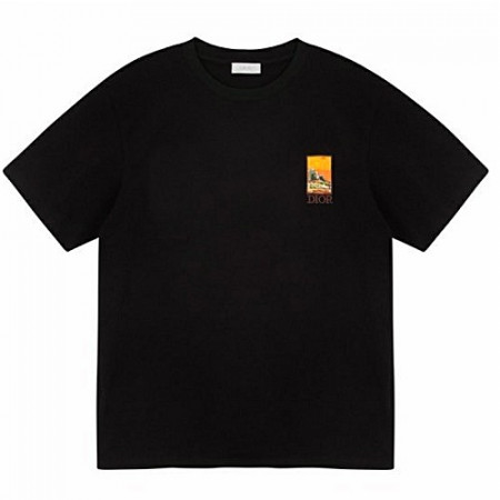 DIOR 앞 자수 반팔 티셔츠
