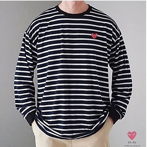 꼼데 가*송 스트라이프 티셔츠