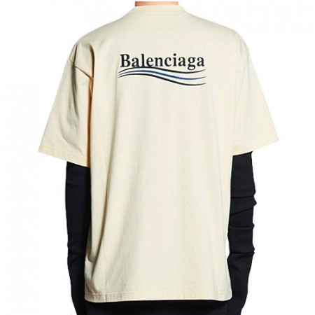 BALENCIAGA 웨이브 로고 자수 반팔티