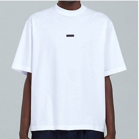 마르니 MARNI 로고 패치 장식 반팔티