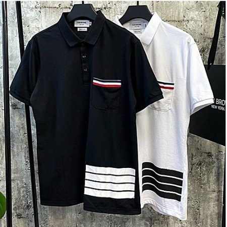 톰브*운 가슴포켓 삼색 카라