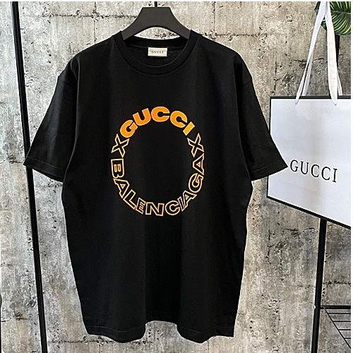GUCCI x 발렌시*가 로고 티셔츠