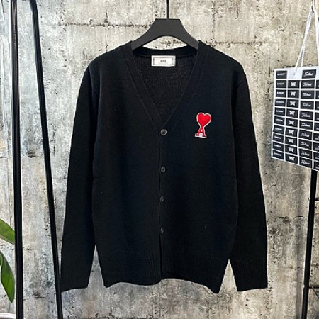 AMI 빅하트 자수울 가디건