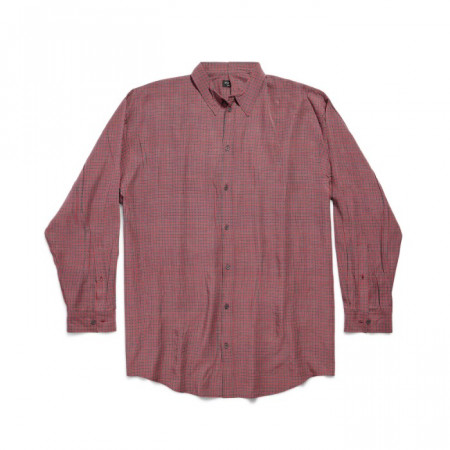 BALENCIAGA 남성 플루이드 셔츠 - 레드/그레이