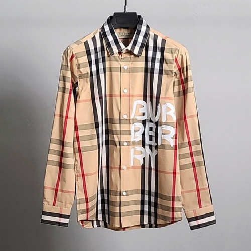 BURBERRY 페인팅 라인체크 셔츠