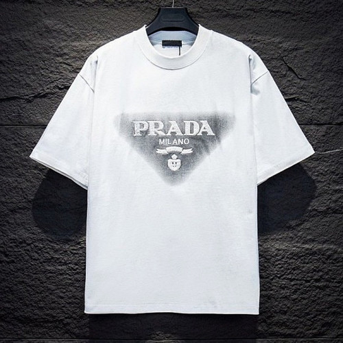 PRADA 쉐도우 자수로고 반팔 티셔츠