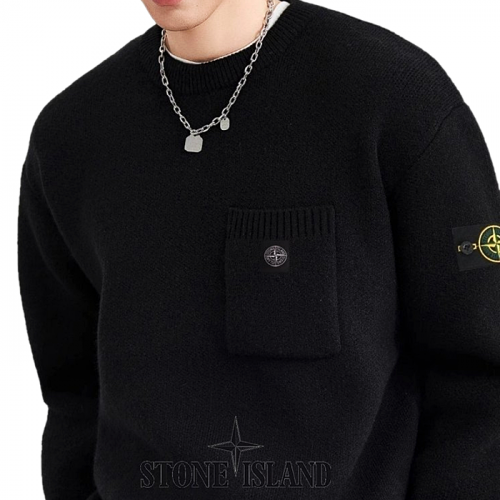 STONE ISLAND 라인 포인트 포켓 패치 울니트